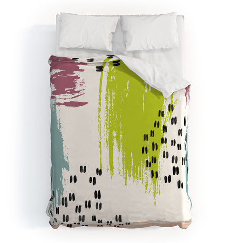 Susanne Kasielke Soft Geometric Marks Duvet Cover