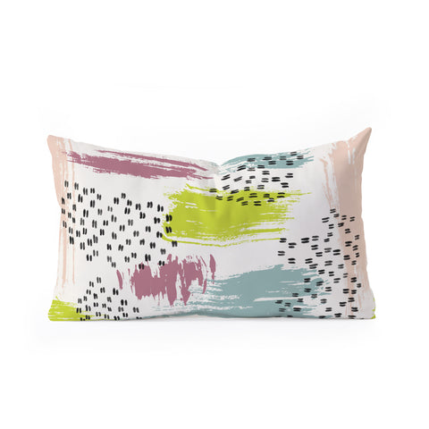 Susanne Kasielke Soft Geometric Marks Oblong Throw Pillow