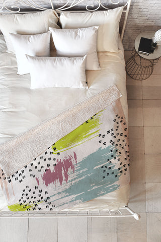 Susanne Kasielke Soft Geometric Marks Fleece Throw Blanket