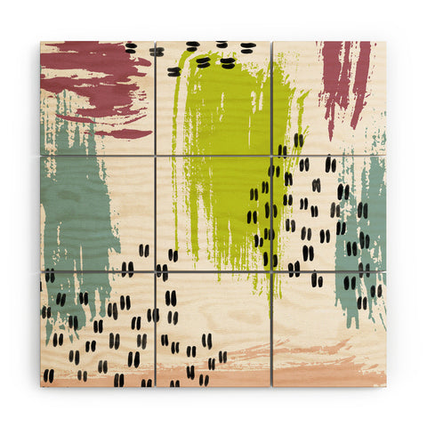 Susanne Kasielke Soft Geometric Marks Wood Wall Mural