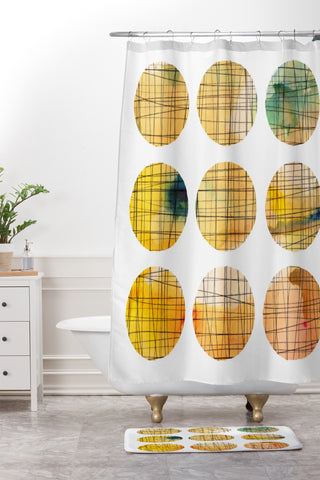 Susanne Kasielke Squared Circle Shower Curtain And Mat