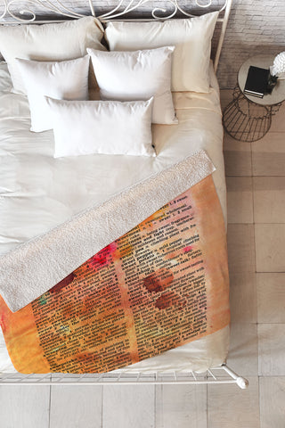 Susanne Kasielke Sweetheart Dictionary Art Fleece Throw Blanket