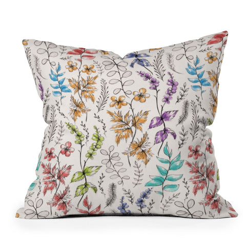 Susanne Kasielke Vintage Flower Garden Throw Pillow