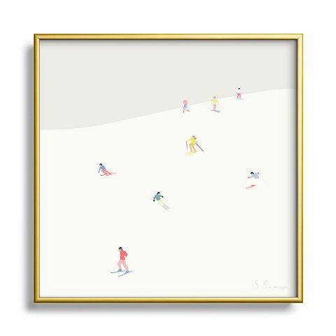 Swen Swensøn SKIBAKKEN Metal Square Framed Art Print