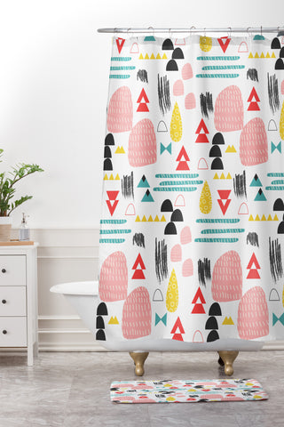 Tammie Bennett champagne bubbles Shower Curtain And Mat