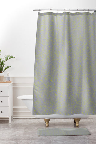 Tammie Bennett Concrete Flowers Shower Curtain And Mat