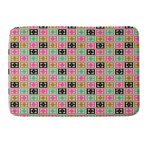Tammie Bennett Gridsquares Memory Foam Bath Mat
