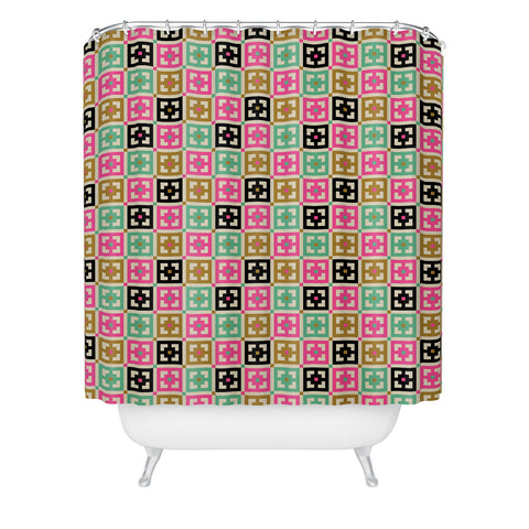 Tammie Bennett Gridsquares Shower Curtain