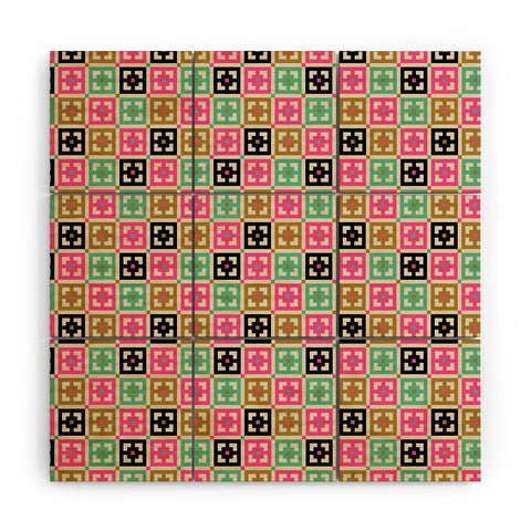 Tammie Bennett Gridsquares Wood Wall Mural