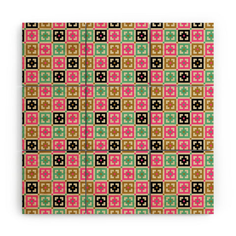 Tammie Bennett Gridsquares Wood Wall Mural