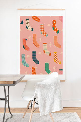 Tasiania Christmas socks Art Print And Hanger
