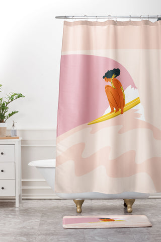 Tasiania Down the hill Shower Curtain And Mat