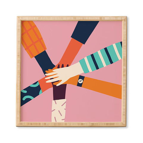 Tasiania Holding hands circle Framed Wall Art