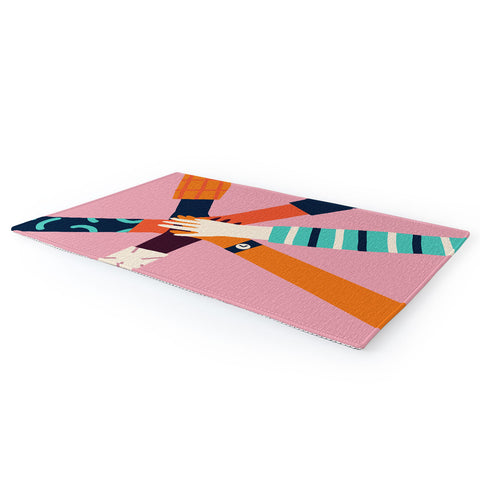 Tasiania Holding hands circle Area Rug