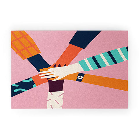 Tasiania Holding hands circle Welcome Mat