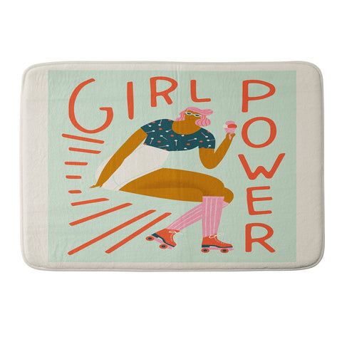 Tasiania Roller skating girl Memory Foam Bath Mat
