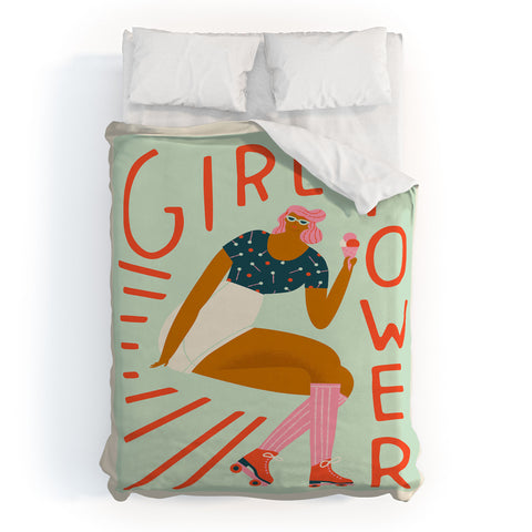 Tasiania Roller skating girl Duvet Cover