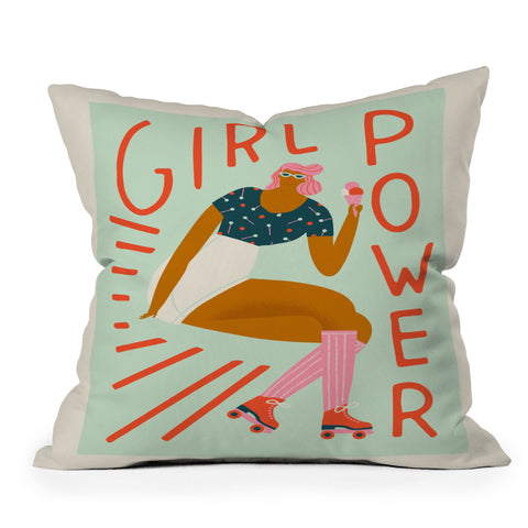 Tasiania Roller skating girl Throw Pillow