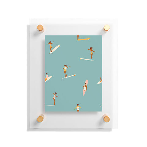 Tasiania Surf girls Floating Acrylic Print