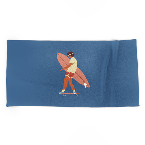 Tasiania Surf poster Beach Towel