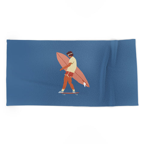 Tasiania Surf poster Beach Towel