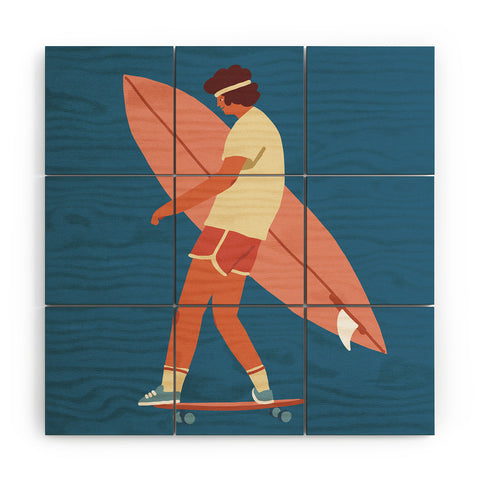 Tasiania Surf poster Wood Wall Mural