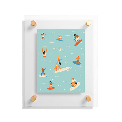 Tasiania Surfing kids Floating Acrylic Print