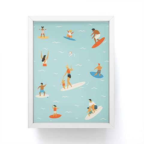 Tasiania Surfing kids Framed Mini Art Print