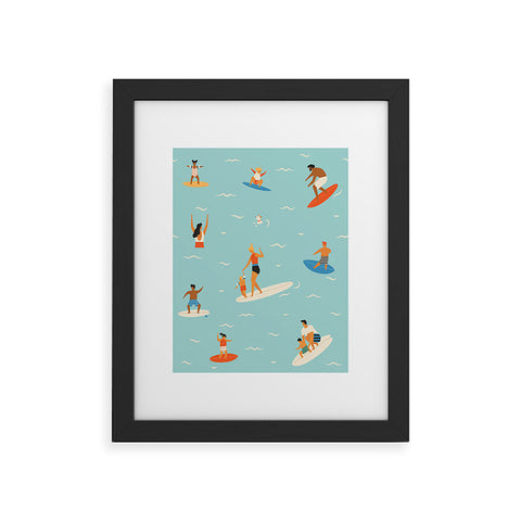 Tasiania Surfing kids Framed Art Print