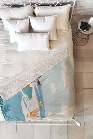 Tasiania Wave Sisters Fleece Throw Blanket