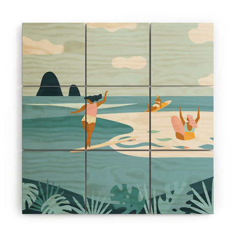 Tasiania Wave Sisters Wood Wall Mural