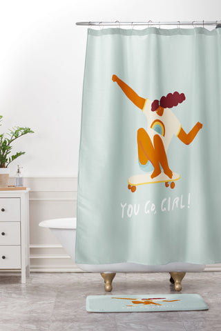 Tasiania You go girl I Shower Curtain And Mat
