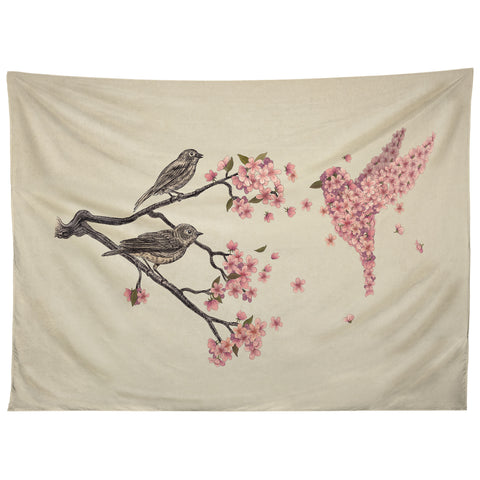 Terry Fan Blossom Bird Tapestry