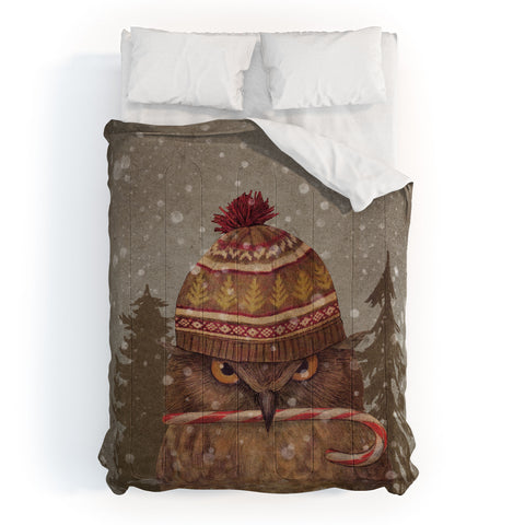 Terry Fan Christmas Owl Comforter