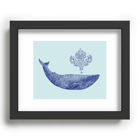 Terry Fan Damask Whale Recessed Framing Rectangle