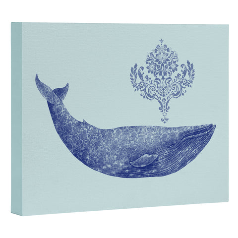 Terry Fan Damask Whale Art Canvas