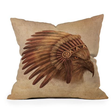 Terry Fan Eagle Chief Throw Pillow