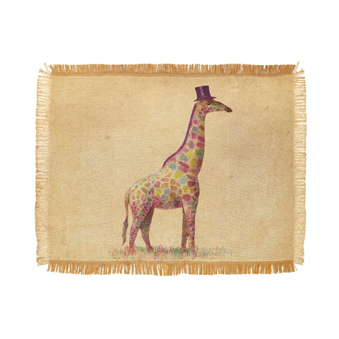 Terry Fan Fashionable Giraffe Throw Blanket