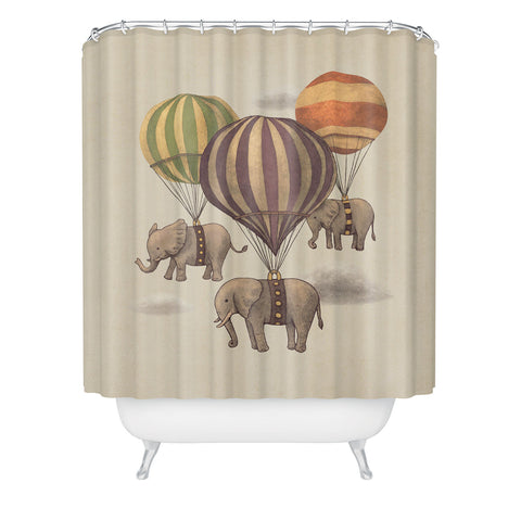 Terry Fan Flight Of The Elephants Shower Curtain