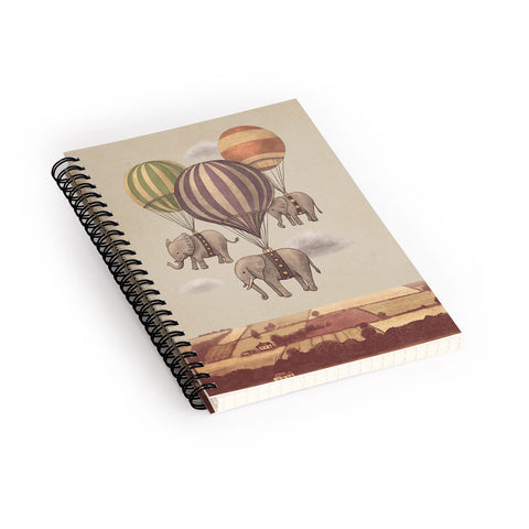 Terry Fan Flight Of The Elephants Spiral Notebook