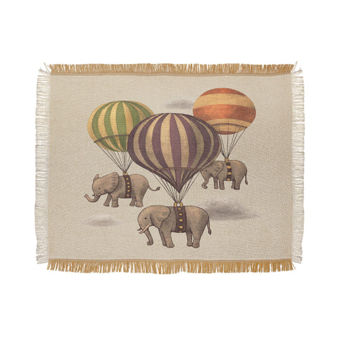 Terry Fan Flight Of The Elephants Throw Blanket