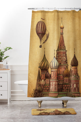 Terry Fan Moving To Moscow Shower Curtain And Mat