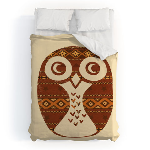 Terry Fan Navajo Owl Duvet Cover