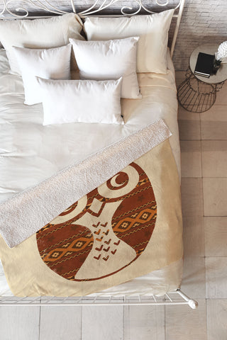 Terry Fan Navajo Owl Fleece Throw Blanket