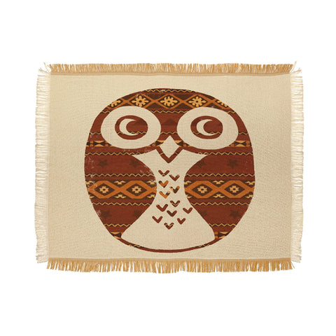 Terry Fan Navajo Owl Throw Blanket