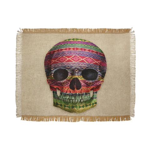 Terry Fan Navajo Skull Throw Blanket