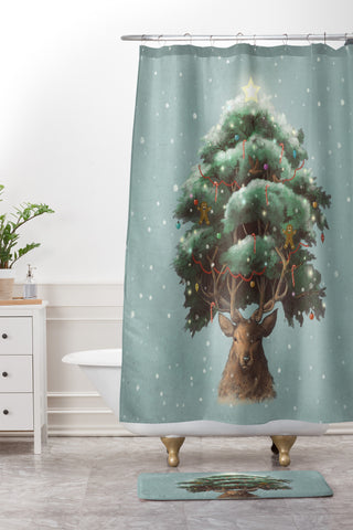 Terry Fan Old Growth Shower Curtain And Mat