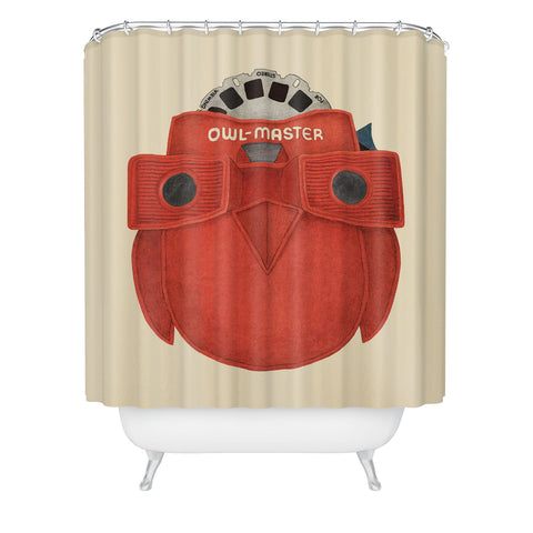 Terry Fan Owl Master Shower Curtain
