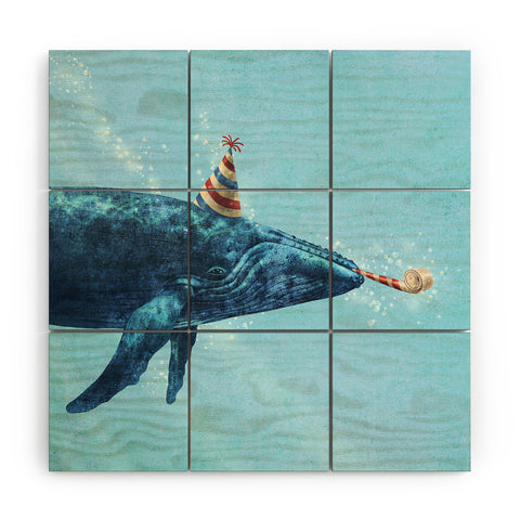 Terry Fan Party Whale Wood Wall Mural