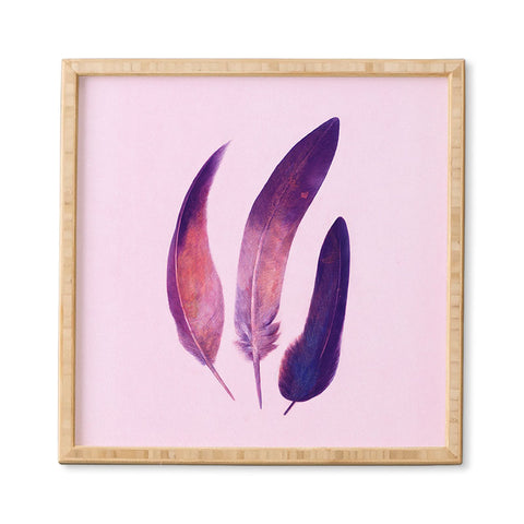 Terry Fan Purple Feathers Framed Wall Art